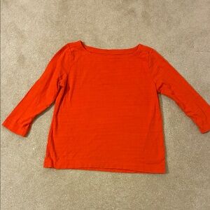 LOFT Bright Orange 3/4 Sleeve Top